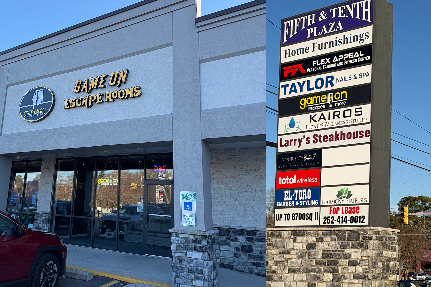 Game On Escapes Greenville location at Fifth & Tenth Plaza